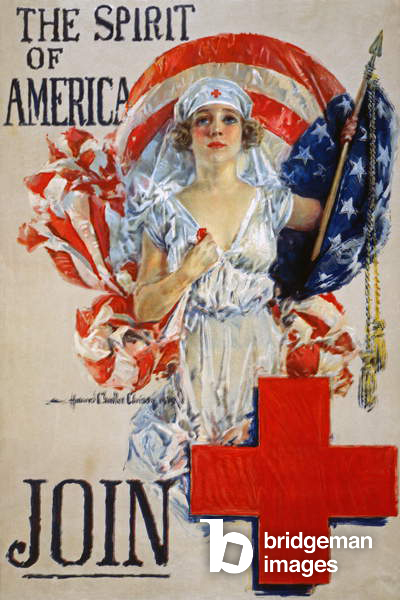 The Spirit of America, 1919 (colour litho), Howard Chandler Christy (1873-1952) / Private Collection / © Galerie Bilderwelt / Bridgeman Images