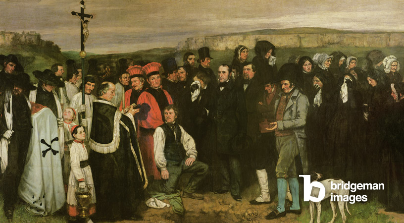 "Burial at Ornans" Gustave Courbet  an example of Realism 