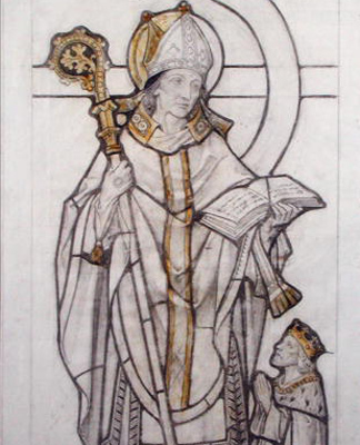 Saint-Remegius, étude pour les vitraux de la Cathédrale de Chester, 1925, George Daniels