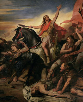Bataille  de Tolbiac en 496, 1837, huile sur toile, Ary Scheffer