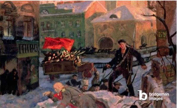 Peinture de Octobre 1917 à Petrograd pendant la révolution russe