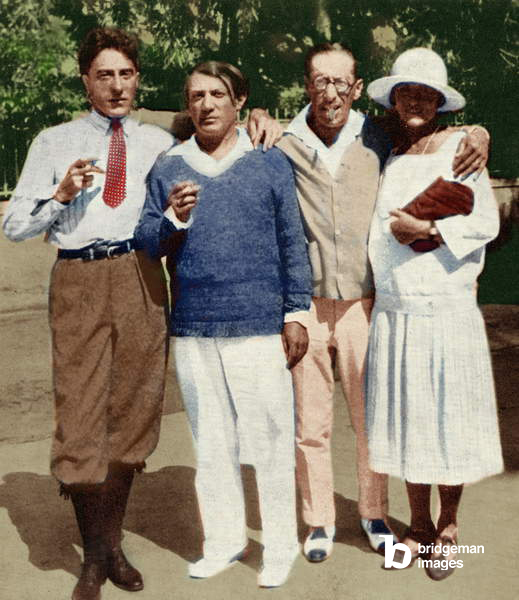 Jean Cocteau, Pablo Picasso, Igor Stravinsky et Olga Picasso, Antibes 1926 