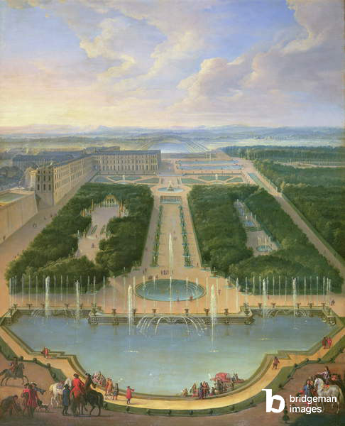 Vue en perspective du château de Versailles 