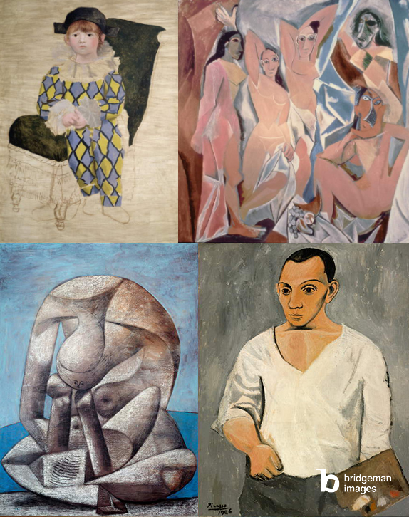 Montage of Pablo Picasso pictures on canvas