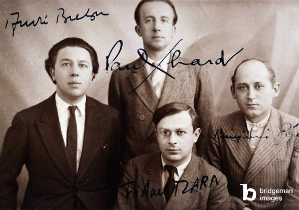 Image d'André Breton, Paul Eluard, Tristan Tzara et Benjamin Péret