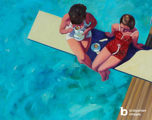 Diving Board Tea for Two, 2015, (oil on canvas), T.S. Harris / Private Collection / © T.S. Harris / Bridgeman Images