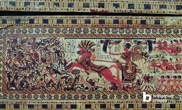 L'image ci-dessous représente une autre scène très décorative trouvée dans la tombe de Toutânkhamon.