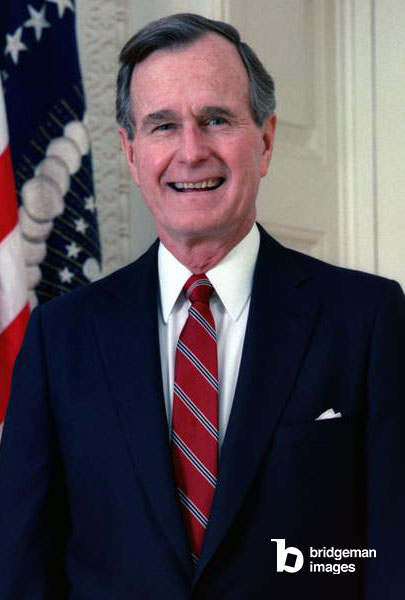 United States: George H. W. Bush (1924 - ) was the 41st President of the United States from 1989 to 1993. Photographic portrait, White House, 1989 / Pictures from History / Bridgeman Images