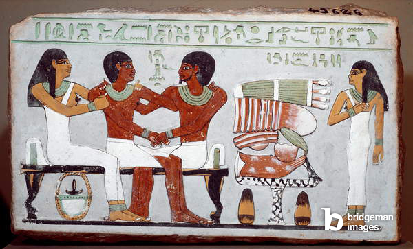 Image d'antiquité égyptienne : stèle funéraire peinte