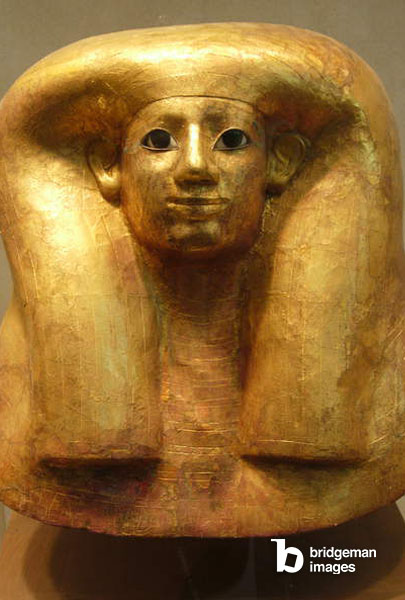 Image de Masque funéraire d'Hatnefer, vers 1492-73 av. J.-C. (cartonnage, or, travertin, obsidienne et ébène), Égypte, 18e dynastie (vers 1567-1320 av. J.-C.) 