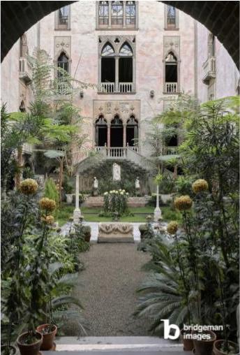 View of the Courtyard of the Isabella Stewart Gardner Museum, Boston, photograph by Sean Dungan