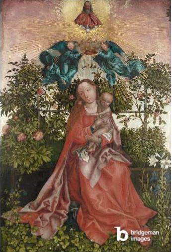 The Virgin and Child, oil on panel, painting by Martin Schongauer held at Isabella Stewart Gardner Museum
