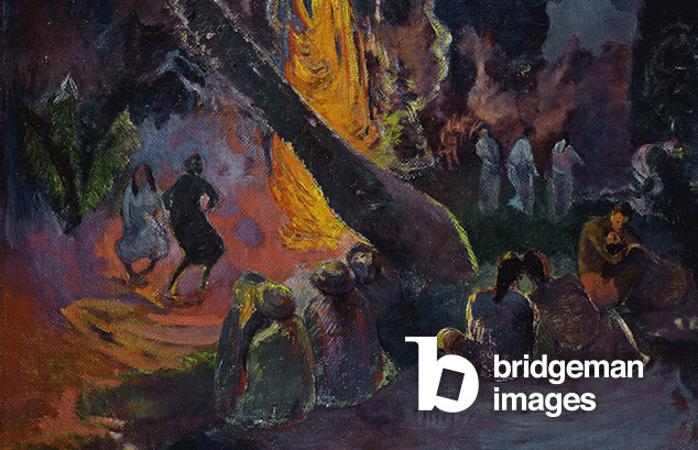Painting by Paul Gauguin, fire dance