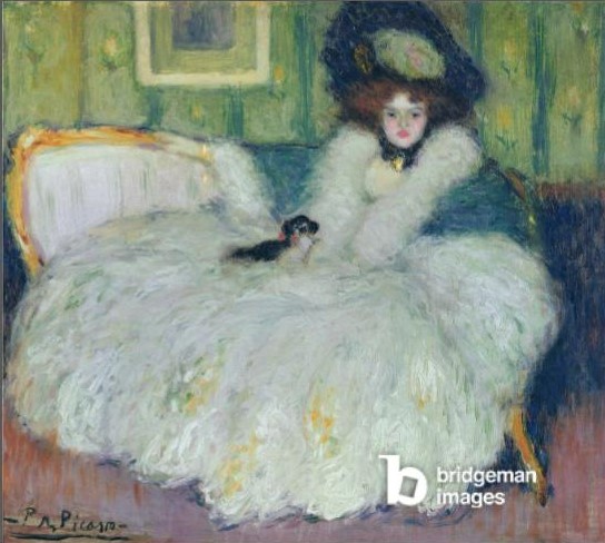 pablo picasso parigi impressionismo donna con gatto olio su tela