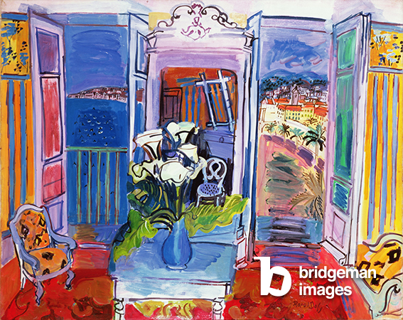 Interior with open windows, 1928, Raoul Dufy, (1877-1953) / Private Collection / Bridgeman Images