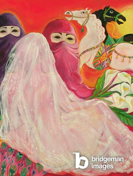 Desert Bride, 1989-90 (acrylic on canvas), Shawa, Laila (b.1940)  Private Collection  © Laila Shawa. All Rights Reserved 2023  Bridgeman Images