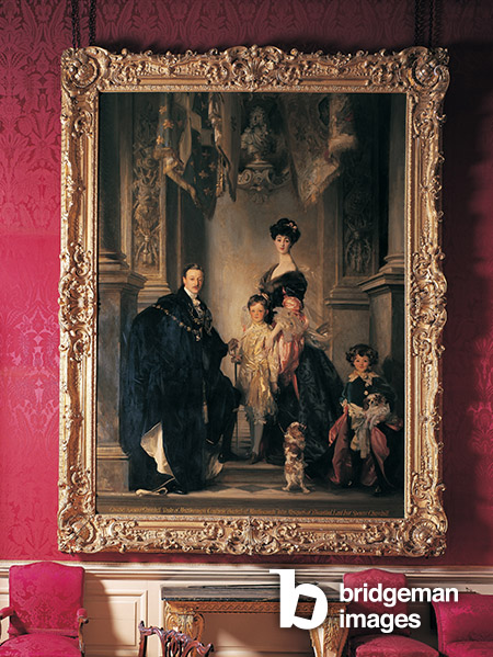 Portrait of the 9th Duke and Duchess of Marlborough and their two sons, hanging in the Red Drawing Room at Blenheim Palace (photo) / Blenheim Palace, Oxfordshire, UK / Bridgeman Images