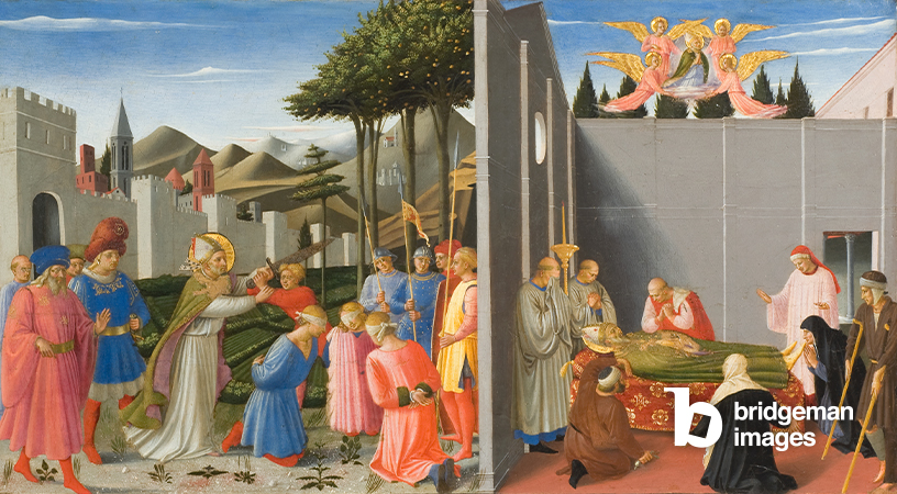 St. Nicholas of Bari frees three innocent condemned; Transit of St. Nicholas of Bari, c.1448 (tempera on panel), Giovanni da Fiesole detto Beato Angelico (c.1400-55) / National Gallery of Umbria / Bridgeman Images