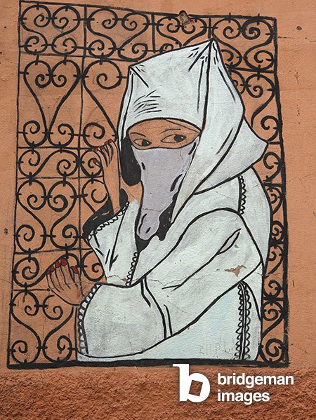 Peinture murale, Marrakech, Maroc