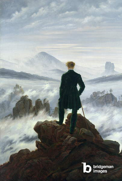 The Wanderer above the Sea of Fog, 1818 (huile sur toile), Caspar David Friedrich (1774-1840) / Bridgeman Images 