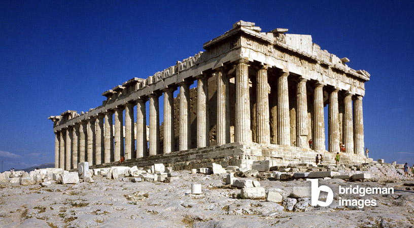 Fotografie des Parthenon, Tempel der Athene, auf der Akropolis in Athen, Griechenland