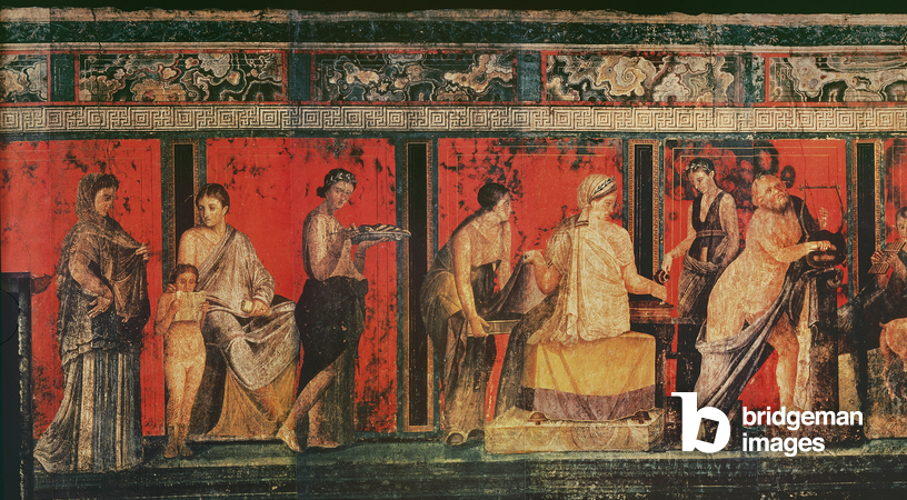 Rites d'initiation au culte de Dionysos, fresque de la Villa Dei Mysteri, Ier siècle av. J.-C.