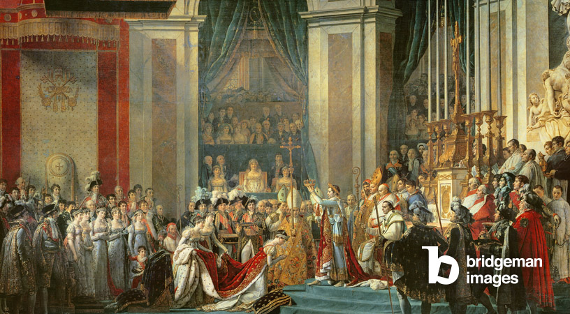 The Coronation of Napoléon, (1806-7), Jacques Louis David / Bridgeman Images