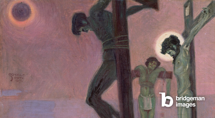 Crucifixion avec soleil assombri par Egon Schiele