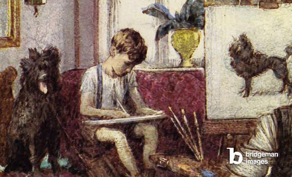 Howard Carter a grandi à Londres, fils d'un artiste (litho couleur), John Millar Watt (1895-1975)