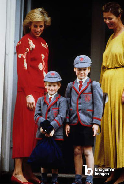 Diana, princesse de Galles (1961-1997) avec ses fils, le prince Harry et le prince William, en 1986
