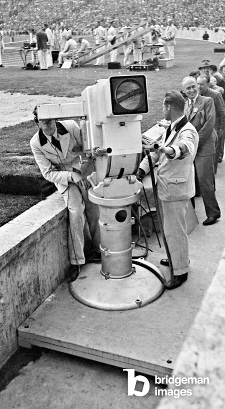 Caméra de télévision dans le stade olympique de Berlin, 1936