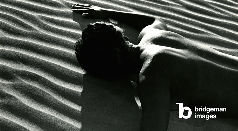 Classic black and white Nude photograph in the dunes by Brett Weston