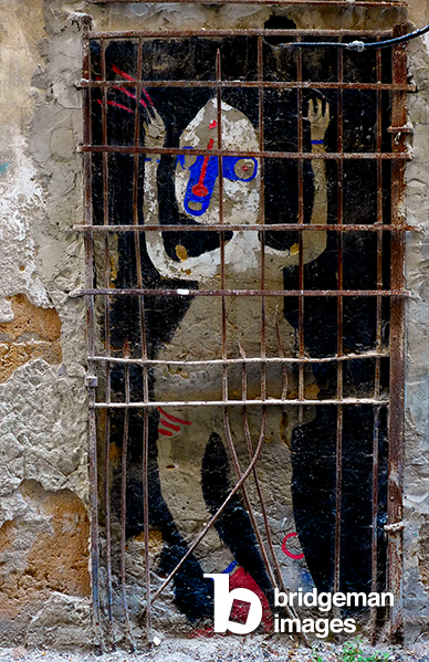 Palermo, graffiti anonymous, graf, tag, street art - vicolo dei corrieri 2015 - Photo Patrice Cartier - / © Patrice Cartier. All rights reserved 2023 / Bridgeman Images