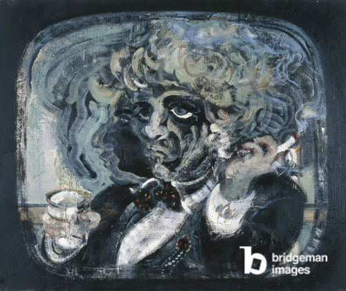 Self Portrait in Gallery, 1986 (oil on canvas) © Maggi Hambling. All rights reserved 2022 / Bridgeman Images