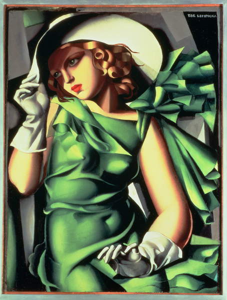 Junges Mädchen in Grün, 1927 (Öl auf Leinwand), Tamara de Lempicka 