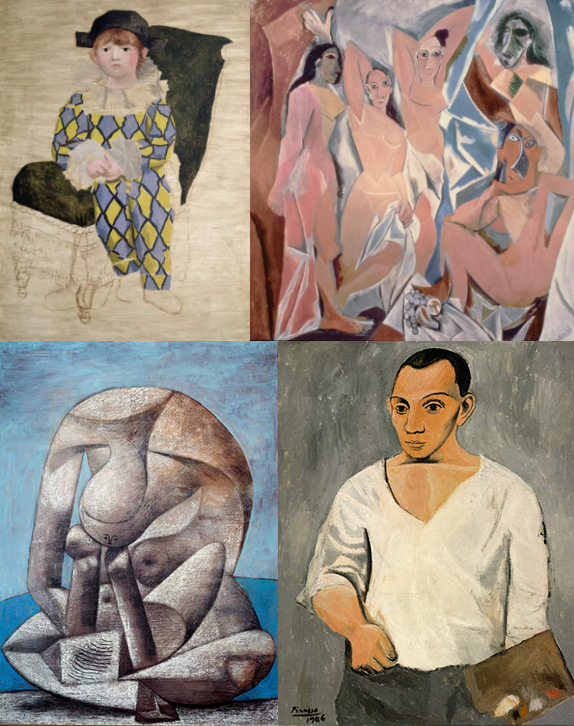 Montage of Pablo Picasso pictures on canvas