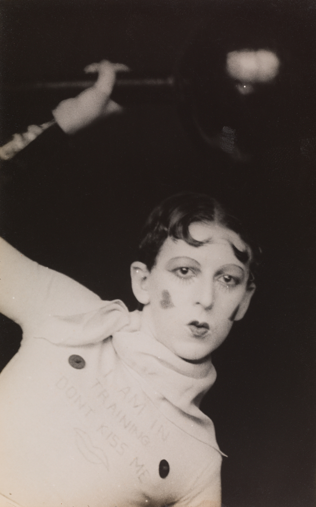 image of the artwork Untitled (I am in training, don't kiss me), 1927-29 (gelatin silver print), Claude Cahun, (1894-1954) & Moore, Marcel (1892-1972) / San Francisco Museum of Modern Art (SFMOMA), CA, USA / San Francisco Museum of Modern Art / Bridgeman Images