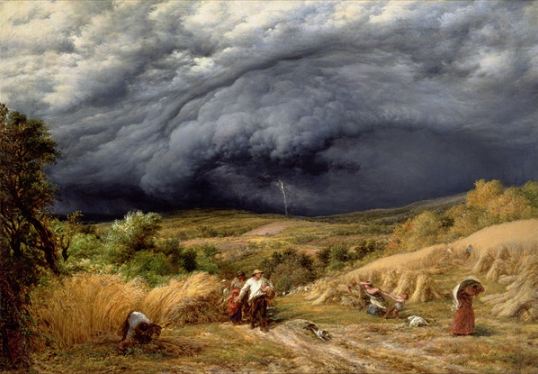 image of painting Storm in Harvest, 1856 (oil on canvas), John Linnell (1792-1882), © The Drambuie Collection, Edinburgh, Scotland / Bridgeman Images