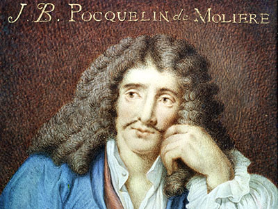 Porträt von Molière (1622-73) (Aquarell auf Papier) / Bridgeman Images
