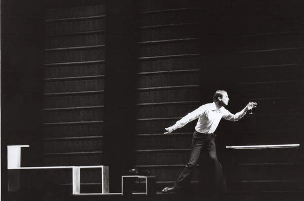 image of Bob Wilson on the stage of the Teatro Strehler, Milan, Italy, 1978 (b/w photo) © Maria Mulas / Bridgeman Images