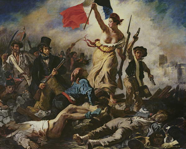 Foto del dipinto di delacroix La Libertà che guida il popolo conservato al Louvre3692