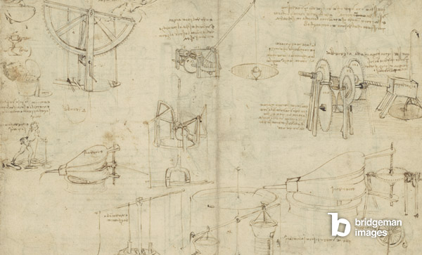 Codex Atlanticus, feuille 26 recto / © Veneranda Biblioteca Ambrosiana/Metis e Mida Informatica/Mondadori Portfolio / Bridgeman Images