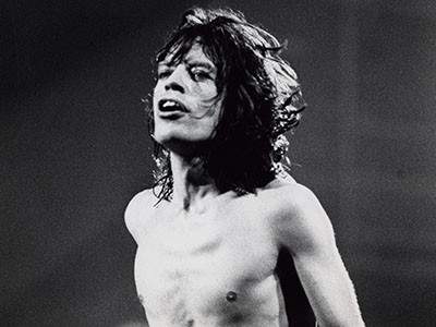 Mick Jagger (Rolling Stones) auf der Bühne, Anfang der 1980er Jahre Spaarnestad Photo / Bridgeman Images
