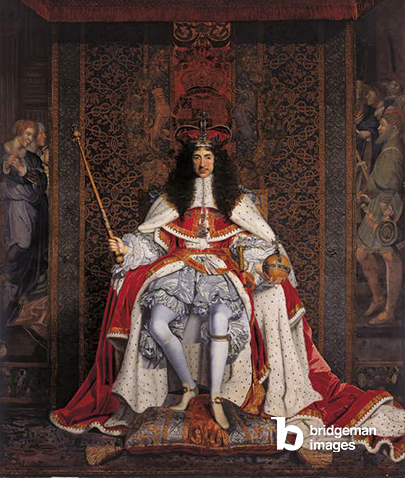 Charles II, ca. 1661-66 (Öl auf Leinwand), John Michael Wright, © Königliche Sammlung / Royal Collection Trust © Ihre Majestät Königin Elisabeth II, 2021 / Bridgeman Images
