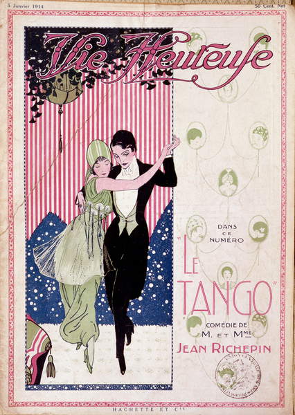 Le Tango, comedy by Mr. and Mrs. Jean Richepin - in “Happy Life” of 05/01/1914, French School, (20th century) / Private Collection / Photo © Leonard de Selva / Bridgeman Images