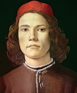 Portrait de jeune homme, huile et tempera sur bois,1480-85, Sandro Botticelli