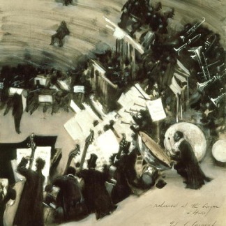 BST195333 John Singer Sargent (1856-1925), Rehearsal of the Pasdeloup Orchestra at the Cirque d'Hiver, c.1879-80 (oil on canvas); Museum of Fine Arts, Boston, Massachusetts, USA