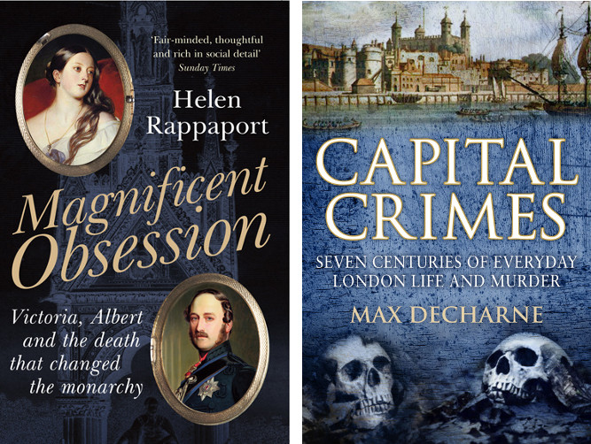 images of the book covers of Magnificent Obsession and of Capital Crimes, both featuring Bridgeman Images content on the cover