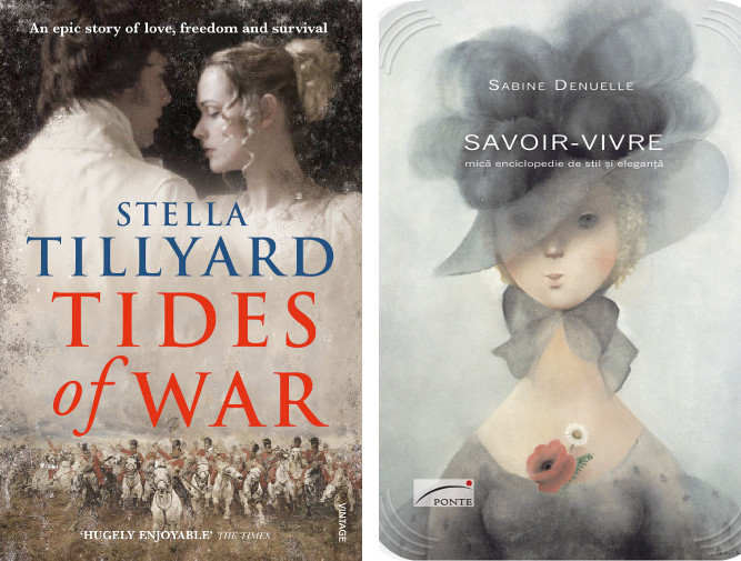 images of the book covers of Tides of War and of Savoir-Vivre, both featuring Bridgeman Images content on the cover