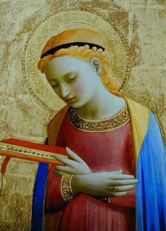 Vierge de l’Annonciation, 1450-55, tempera et feuille d’or sur bois, Fra Angelico
